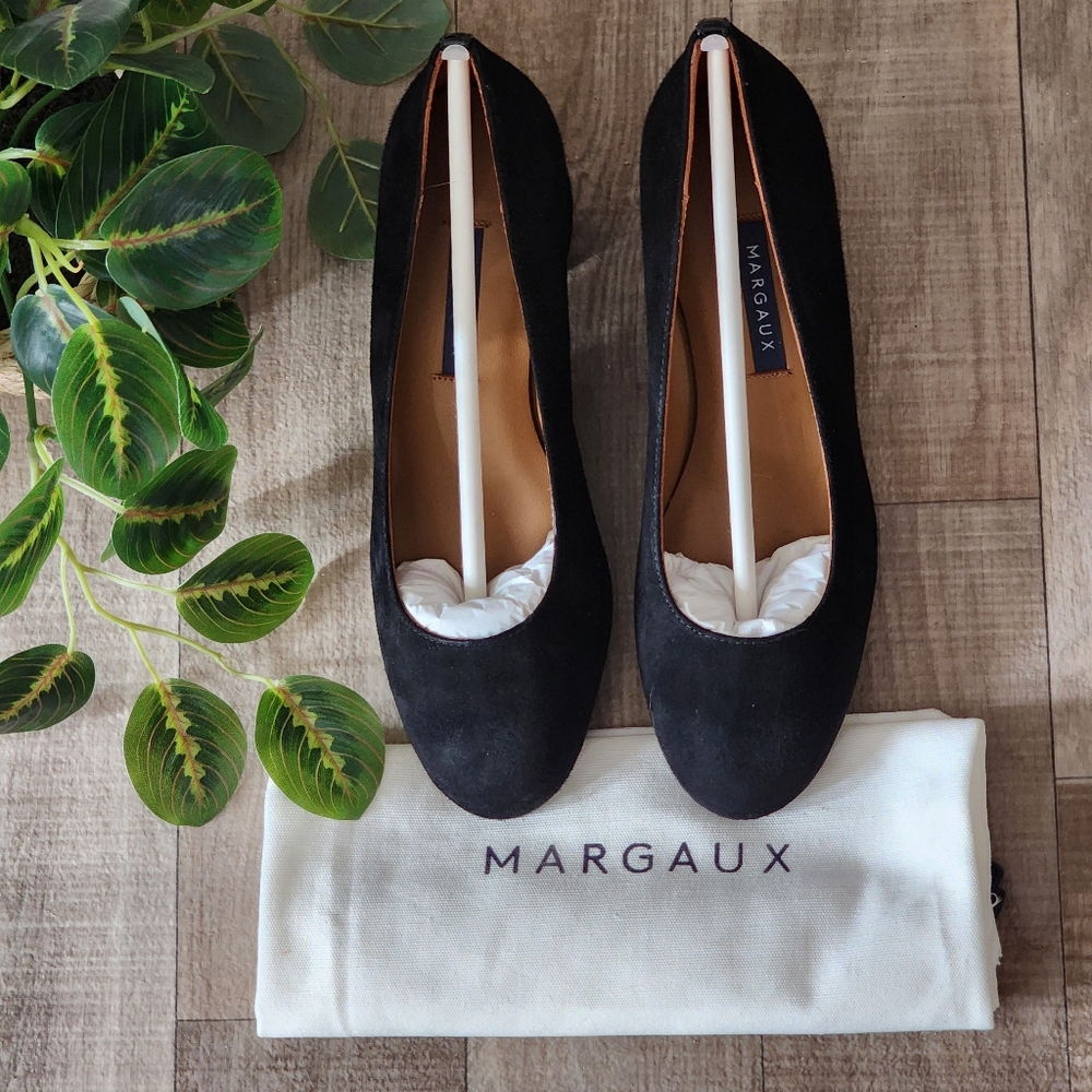 Margaux The Heel in Black Suede NWT Size EU 37/ US 7M - Picture 5 of 16